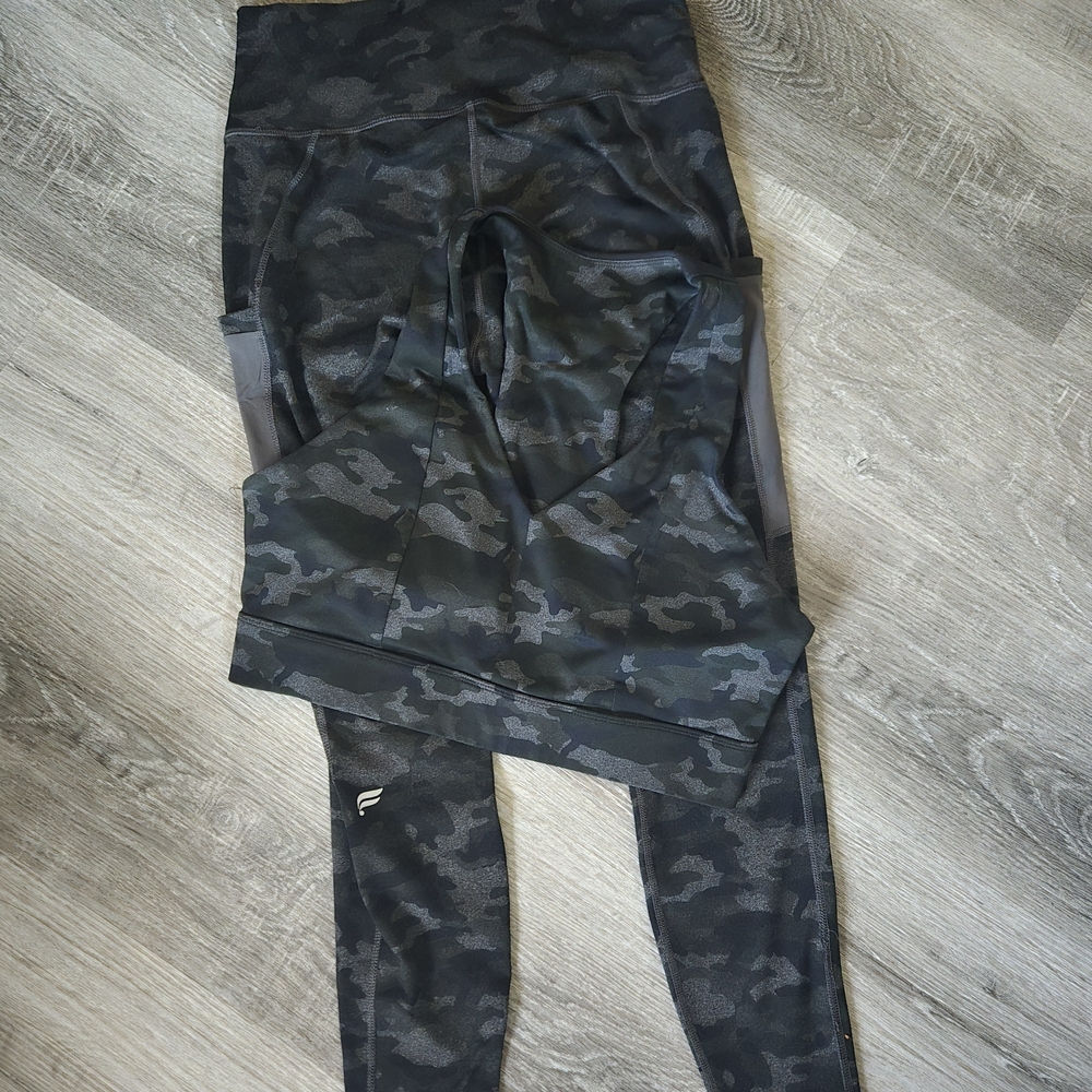 Fabletics Black Camouflage Leggings